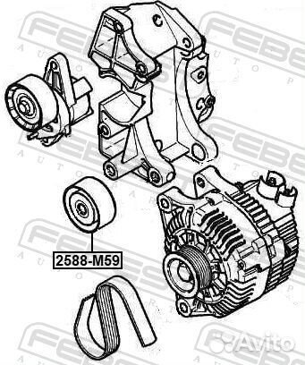 Ролик обводной приводного ремня 2588M59 Febest