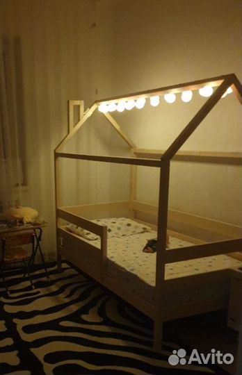Кровать домик без покраски 180х80