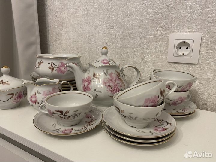 Сервиз чайный jlmenau гдр фарфор винтаж ретро