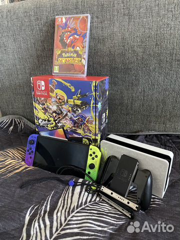 Nintendo Switch Oled Splatoon Edition + Pokemon