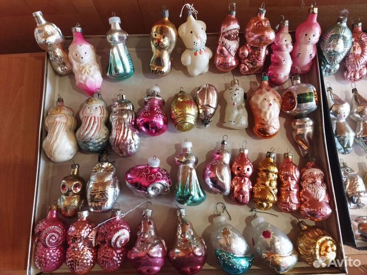 Елочные игрушки СССР. Фигурки. Стекло
