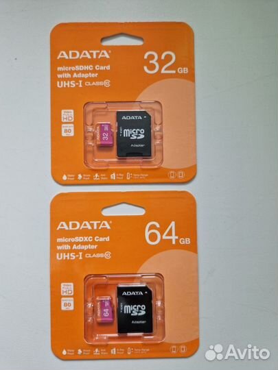 Карта памяти MicroSD 32, 64 gb