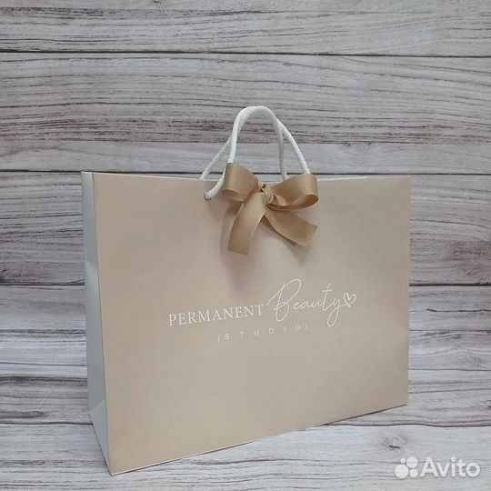 Пакет с логотипом, пвд,лента,бирка. Крафт