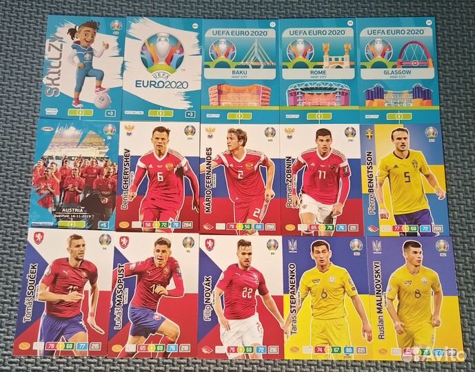 Карточки Adrenalyn XL panini euro 2020