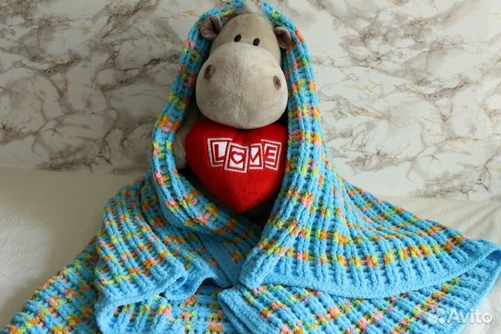 Детский плюшевый плед Радуга (ручная работа)