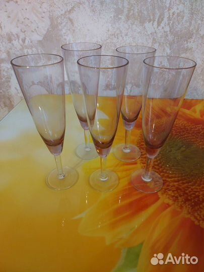 Фужеры цветное стекло СССР