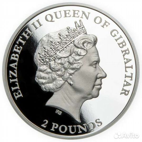 Серебряная монета Берберская макака Гибралтар