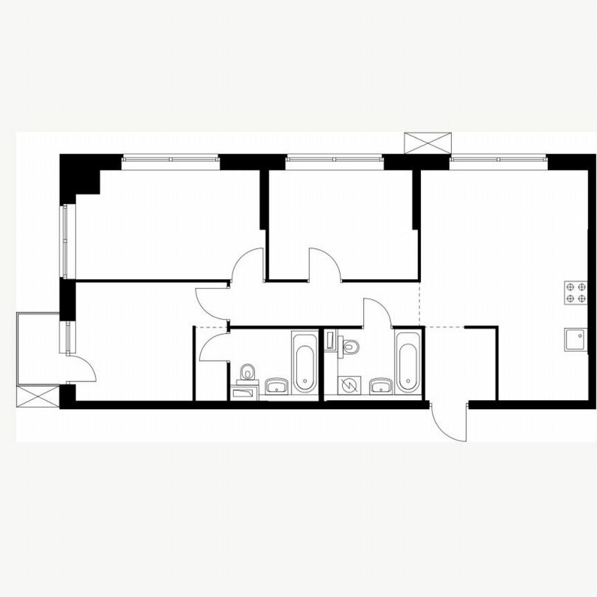 3-к. квартира, 74,4 м², 7/12 эт.