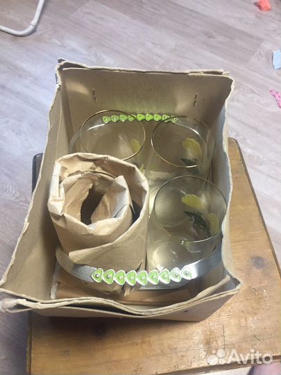 Набор стаканов с подносом СССР