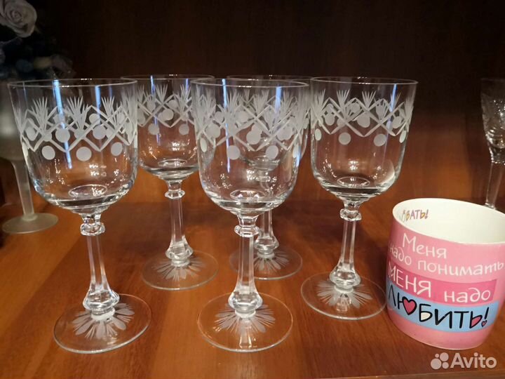 Бокалы, фужеры хрустальные, винтаж, СССР