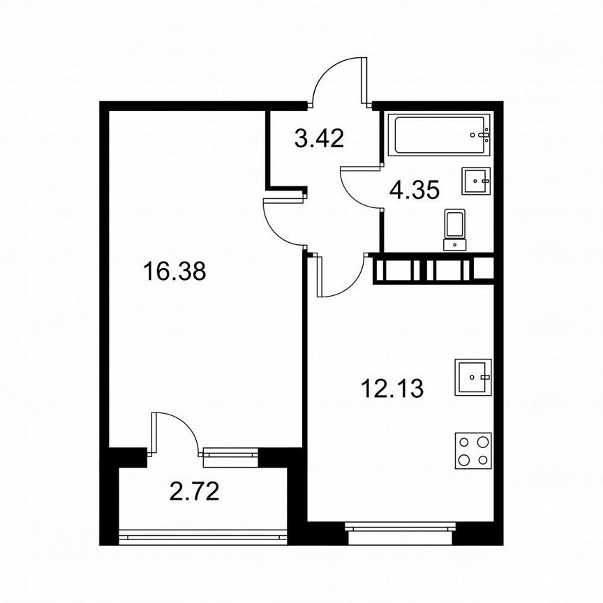 1-к. квартира, 37,6 м², 5/9 эт.