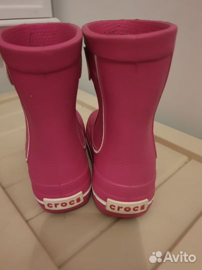 Сапожки crocs розовые