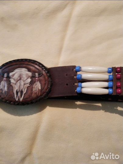 Мужской кожаный ремень ручной работы