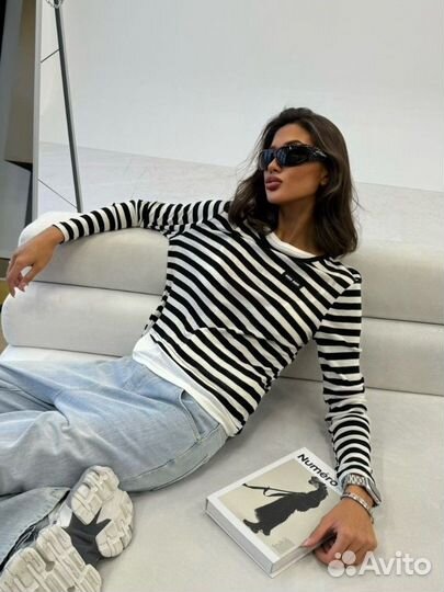 Miu футболка тельняшка