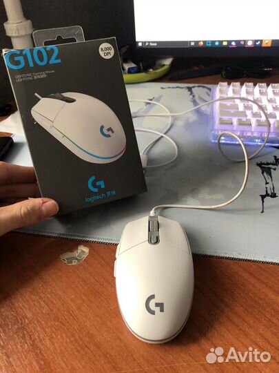 Игровая Мышка logitech g102 White/Белая проводная