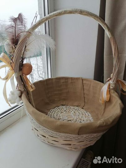 Плетеная корзинка, декоративная