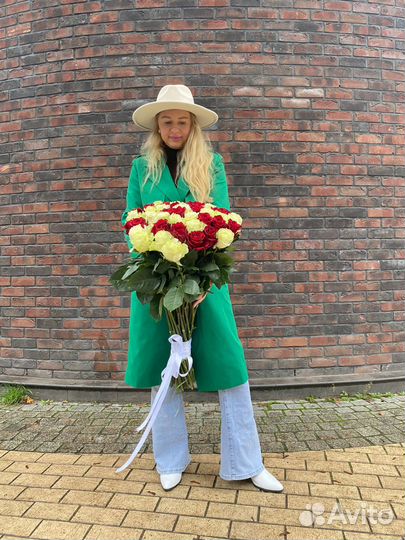 51 роза Эквадор 70 см