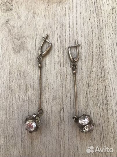 Серебряные серьги СССР