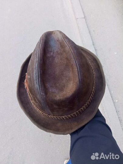 Шляпа мужская кожаная
