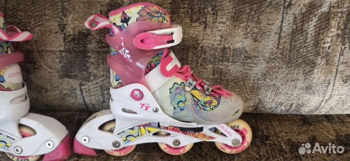 Роликовые коньки детские раздвижные с защитой