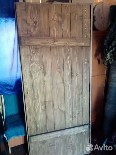 Дверь входная банная деревянная с коробкой