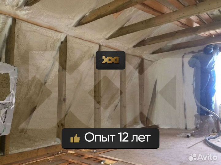Утепление напылением ППУ от 100м2
