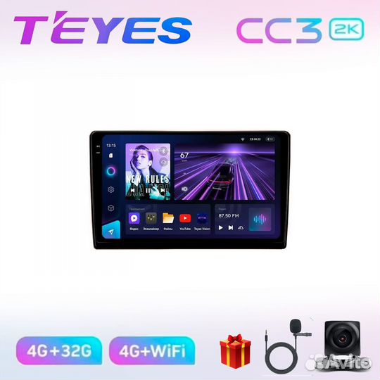 Магнитола Teyes сс3 2K 9 дюймов универсальная