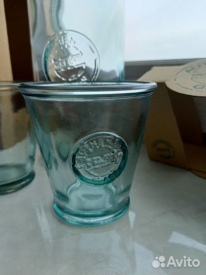 Кувшин со стаканчиками San Miguel glass