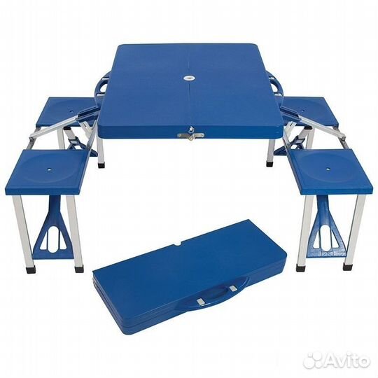 Стол + 4 стула/скамейки В чемодане