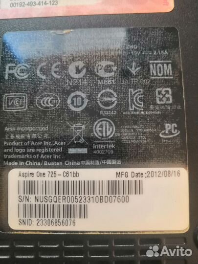 Ноутбук Acer aspire one