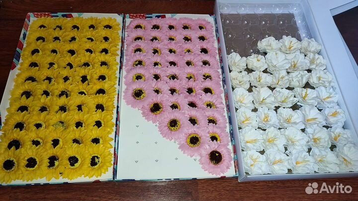 Мыльные розы (цветы) коробкой и штучно