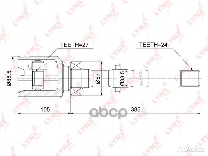 ШРУС внутренний R toyota Rav 4 III-IV 2.0-3.5 0