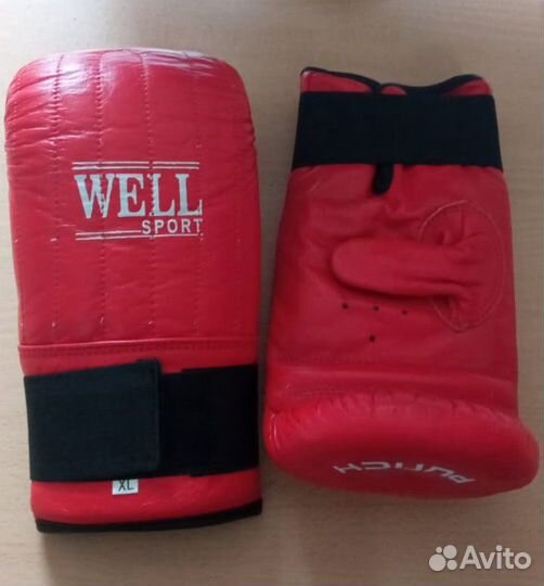 Перчатки боксерские снарядные кожаные
