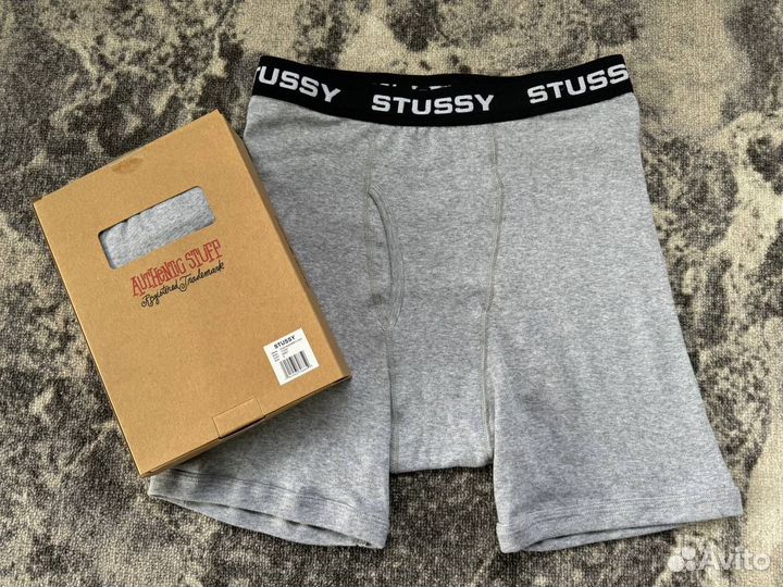 Трусы Stussy Boxer Briefs «White, Black and Grey»