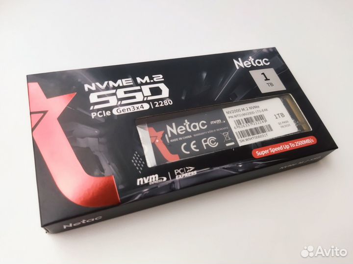 Абсолютно новый SSD M.2 NVMe Netac NV2000 1 Тб