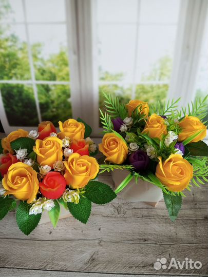 Букет из мыльных цветов