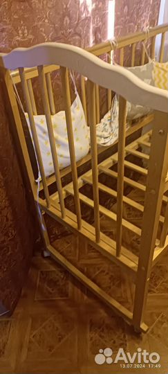 Детская кроватка 120х60 на колесиках