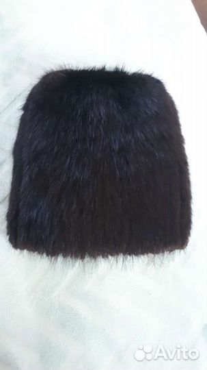 Шапка норковая вязаная женская