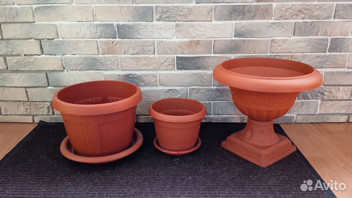Большие напольные кашпо+горшок для подоконника