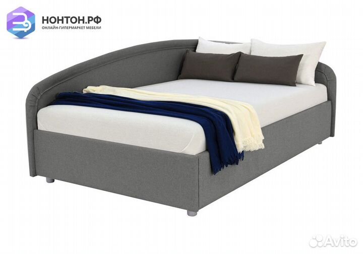 Тахта угловая жаккард темно-серый