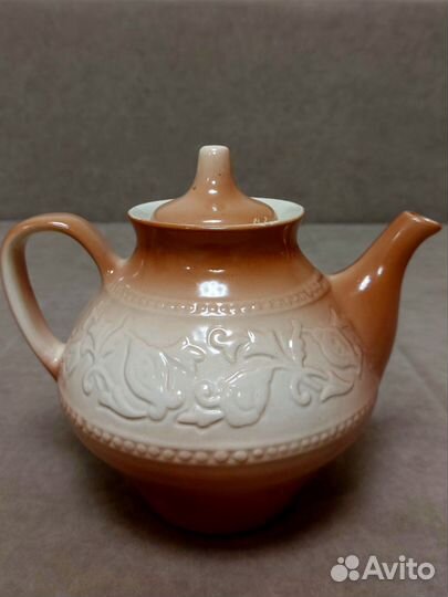 Заварочный чайник СССР. Обливная керамика. Новый