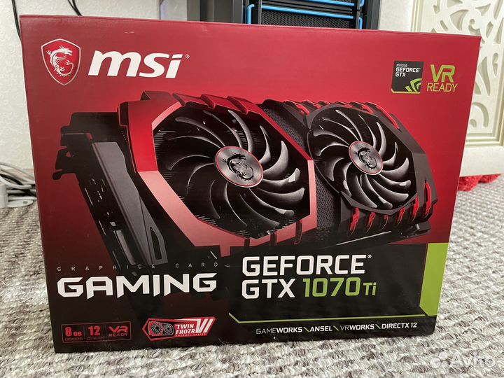 Видеокарта MSI geforce gtx 1070ti 8gb