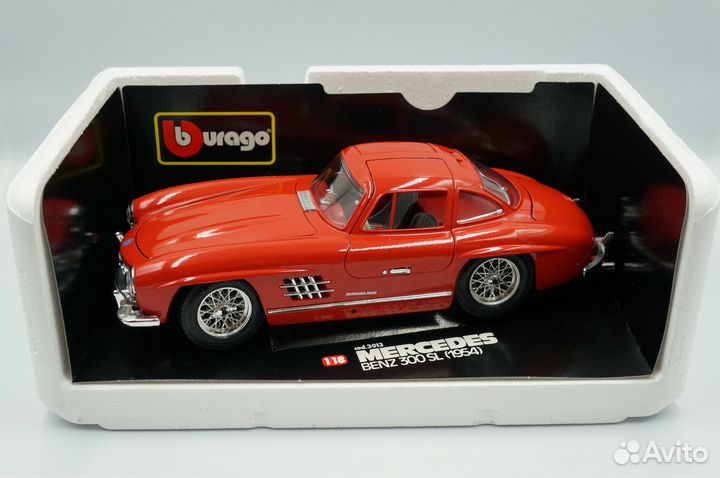 Bburago 1:18 Mercedes Benz 300sl красный