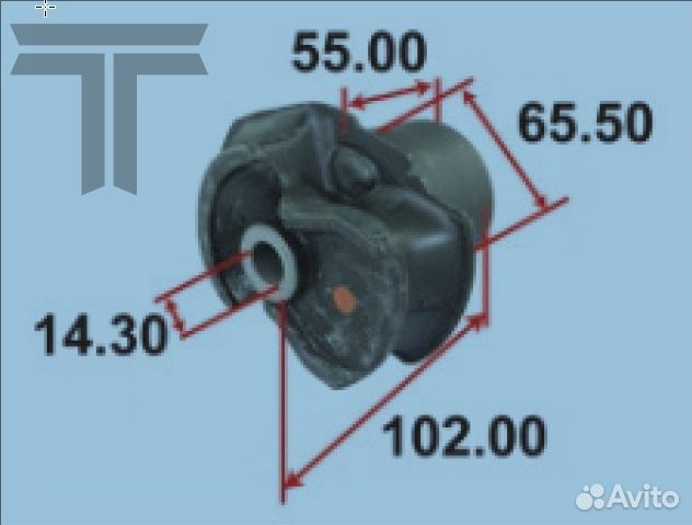 Сайлентблок задней балки Toyota Ipsum aamto1057