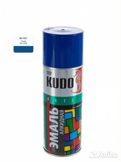 Эмаль kudo, синяя, объем 520 мл, RAL 5002 (KU-1011