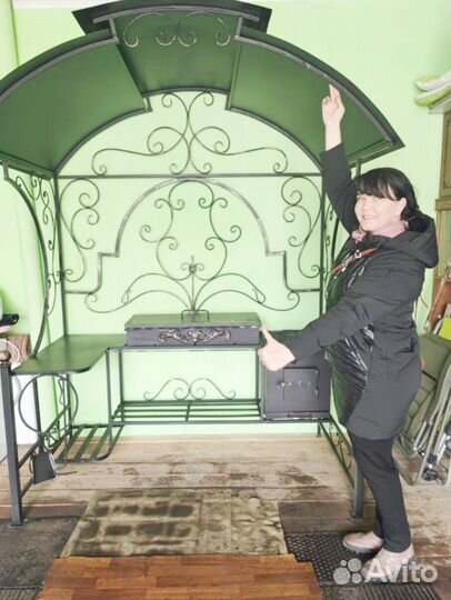 Мангальная зона с крышей