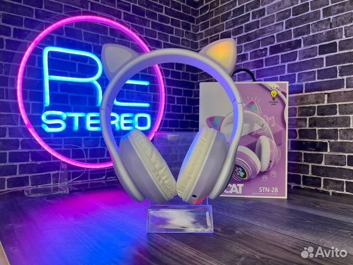 Детские Беспроводные Наушники со Светящимися Ушами