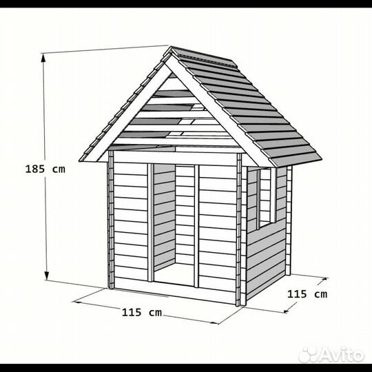 Детский игровой домик из дерева уличный