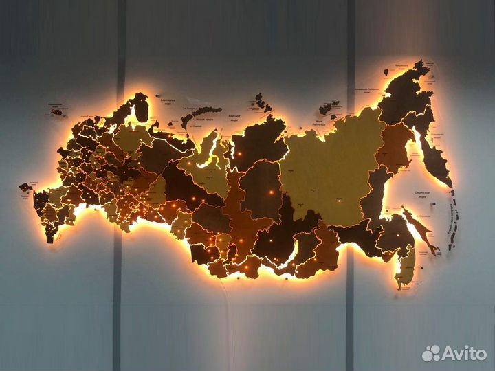 Карты России из дерева Артём