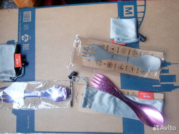 Титан ложка вилка 165 мм 18 грамм tito Titanium